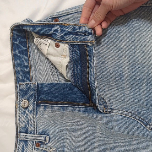 Abercrombie & Fitch Denim Midi Length Skirt, Color Light Wash Size 24 - Picture 8 of 15